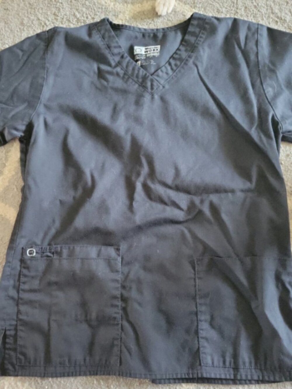 Womens size small black Scrub Top